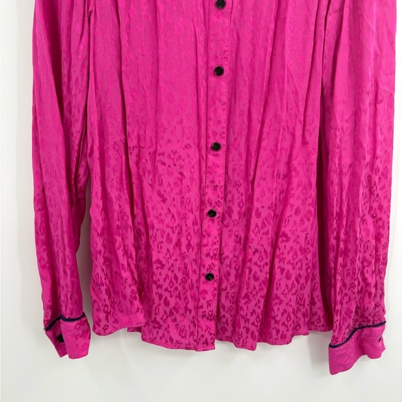 Scotch And Soda Women’s Slim Fitted Pipped Pink Button Up Blouse Size Medium(8) - Picture 5 of 16